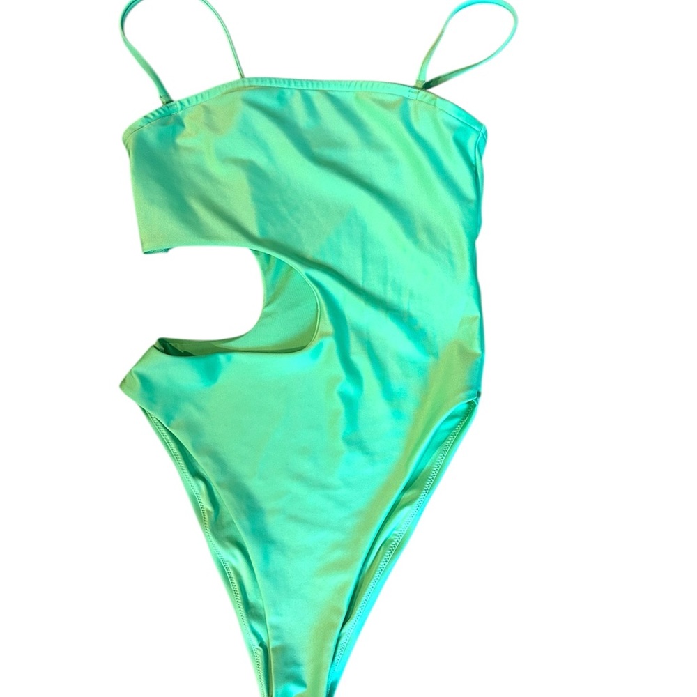 H&M Green Asymmetrical One Piece Swimsuit